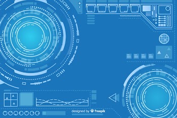 Abstract hud technology background design Free Vector