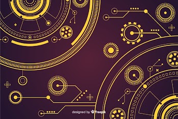 Abstract hud technology background design Free Vector