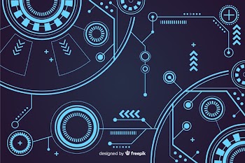 Abstract hud technology background design Free Vector