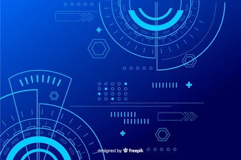 Abstract hud technology blue background Free Vector