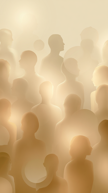 Abstract Human Silhouettes in Warm Light