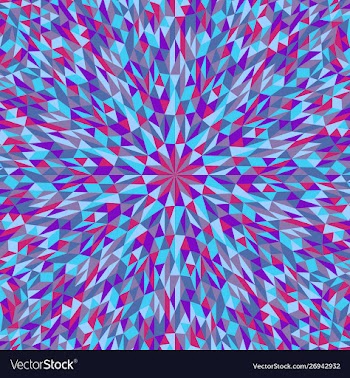 Abstract hypnotic colorful round triangle mosaic vector image