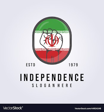 abstract independence iran flag with freedom hand