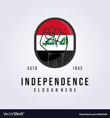abstract independence iraq flag with freedom hand