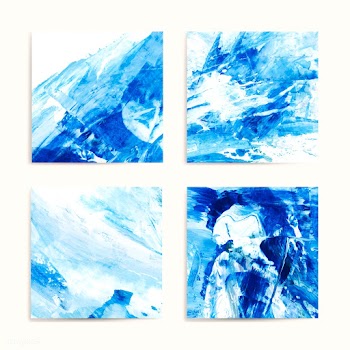 Abstract indigo paintings | Free stock vector - 566557