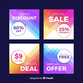 Abstract instagram sale post collection Free Vector