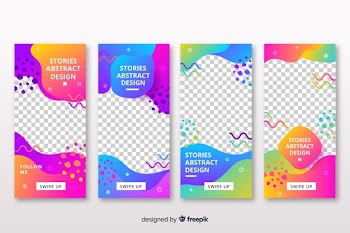 Abstract instagram stories template Free Vector