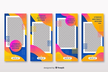 Abstract instagram stories template Free Vector