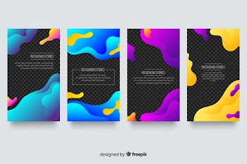 Abstract instagram stories template Free Vector