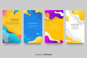 Abstract instagram stories template Free Vector