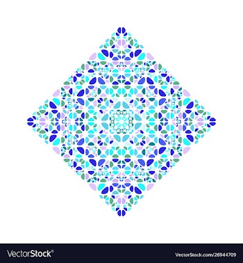Abstract isolated colorful floral square logo vector image