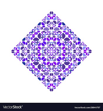 Abstract isolated colorful floral square symbol vector image