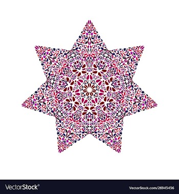 Abstract isolated colorful floral star logo vector image