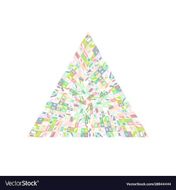 Abstract isolated colorful tiled mosaic triangle vector image