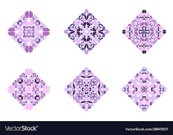 Abstract isolated floral diagonal square symbol vector image