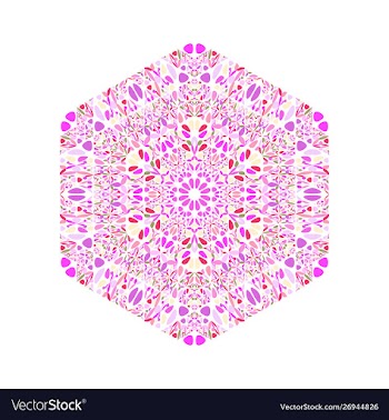 Abstract isolated floral mosaic ornament hexagon vector image