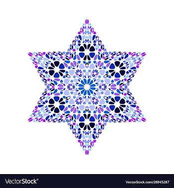 Abstract isolated floral mosaic ornament star vector image