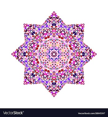 Abstract isolated floral mosaic ornament star vector image