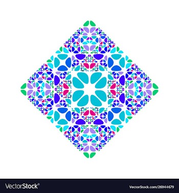 Abstract isolated geometrical colorful floral vector image