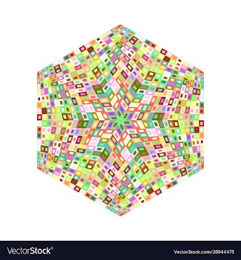 Abstract isolated geometrical colorful tiled vector image