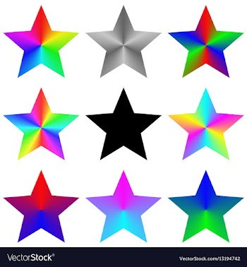 Abstract isolated gradient rainbow star set vector image