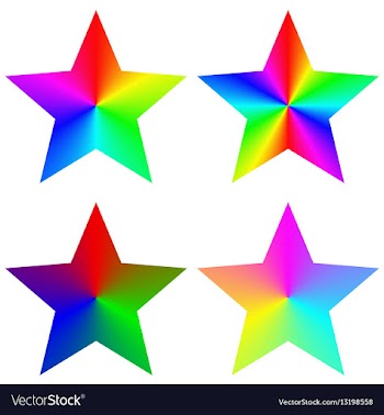 Abstract isolated gradient rainbow star set vector image