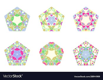 Abstract isolated ornate geometrical mosaic vector image