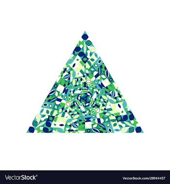 Abstract isolated tiled mosaic pyramid symbol vector image