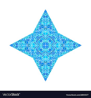 Abstract isolated triangle mosaic ornament star vector image