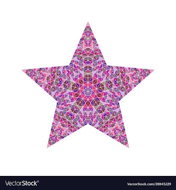 Abstract isolated triangle mosaic pentagram star vector image