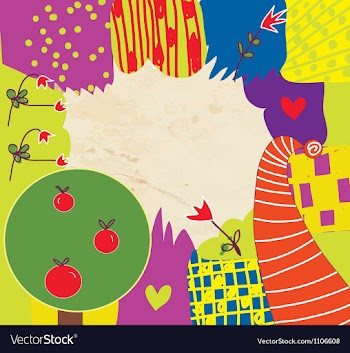 Abstract kids funny background with flowers vector image