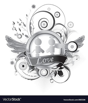 Abstract label with floral vector image