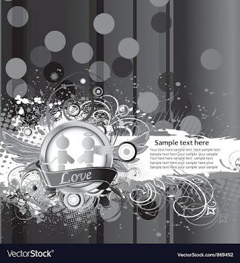 Abstract label with floral vector image