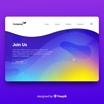 Abstract landing page Free Vector