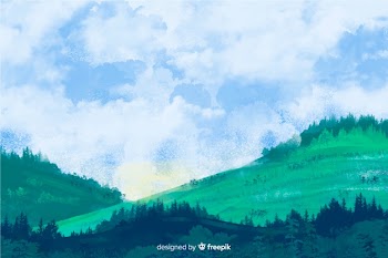 Abstract landscape watercolor background Free Vector