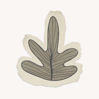 Abstract leaf doodle collage element, | Free PSD - rawpixel