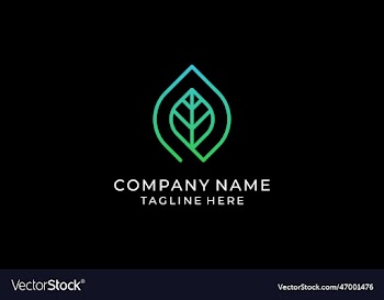 abstract leaf logo design template linear s