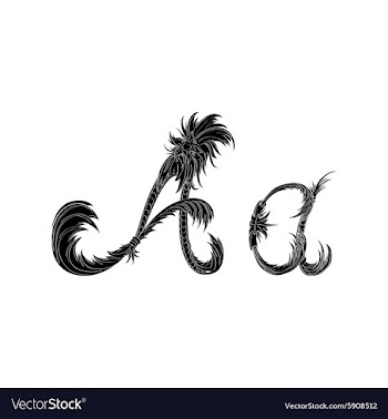 Abstract letter A logo icon black and white design vector image
