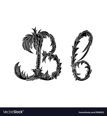 Abstract letter B logo icon black and white design vector image