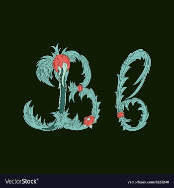 Abstract letter B logo icon in Blue tropical vector image