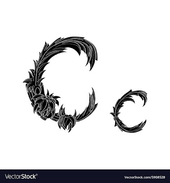 Abstract letter C logo icon black and white design vector image