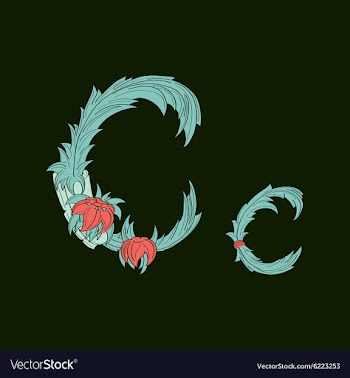 Abstract letter C logo icon in Blue tropical vector image