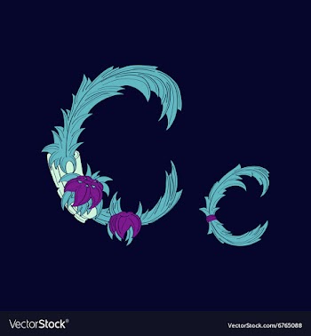 Abstract letter C logo icon in Blue tropical vector image