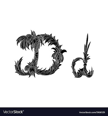 Abstract letter D logo icon black and white design vector image