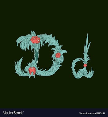 Abstract letter D logo icon in Blue tropical vector image
