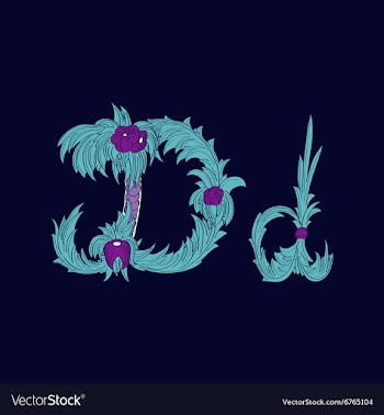 Abstract letter D logo icon in Blue tropical vector image