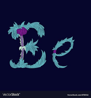 Abstract letter E logo icon in Blue tropical vector image