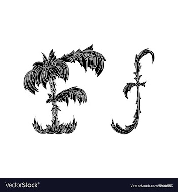 Abstract letter F logo icon black and white design vector image