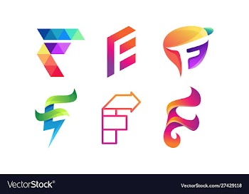 Abstract letter f logo set letter f logo vector image