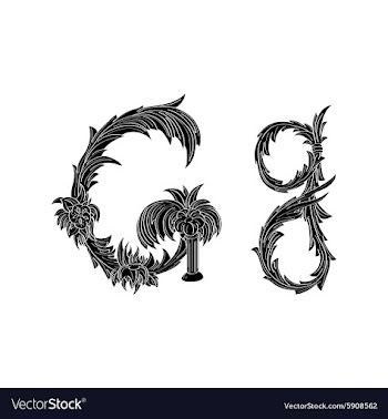Abstract letter G logo icon black and white design vector image